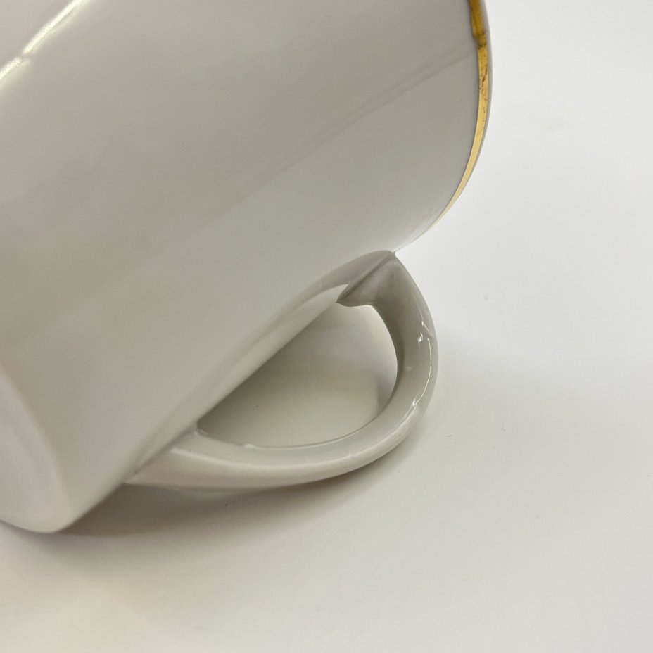 Набор чашек на 3 персоны, фарфор, золочение, Дулевский фарфоровый завод (Дулёво), СССР, 1967 г.