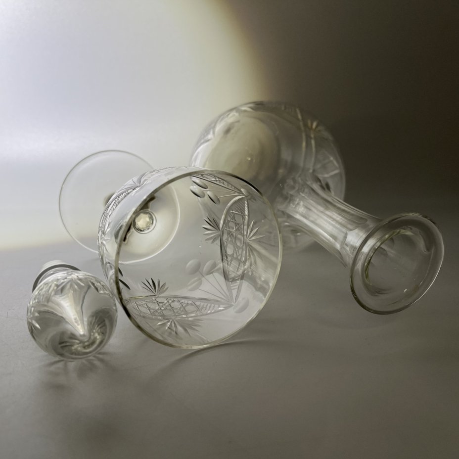 Штоф и бокал (в подборе) с декором "алмаз дугами"