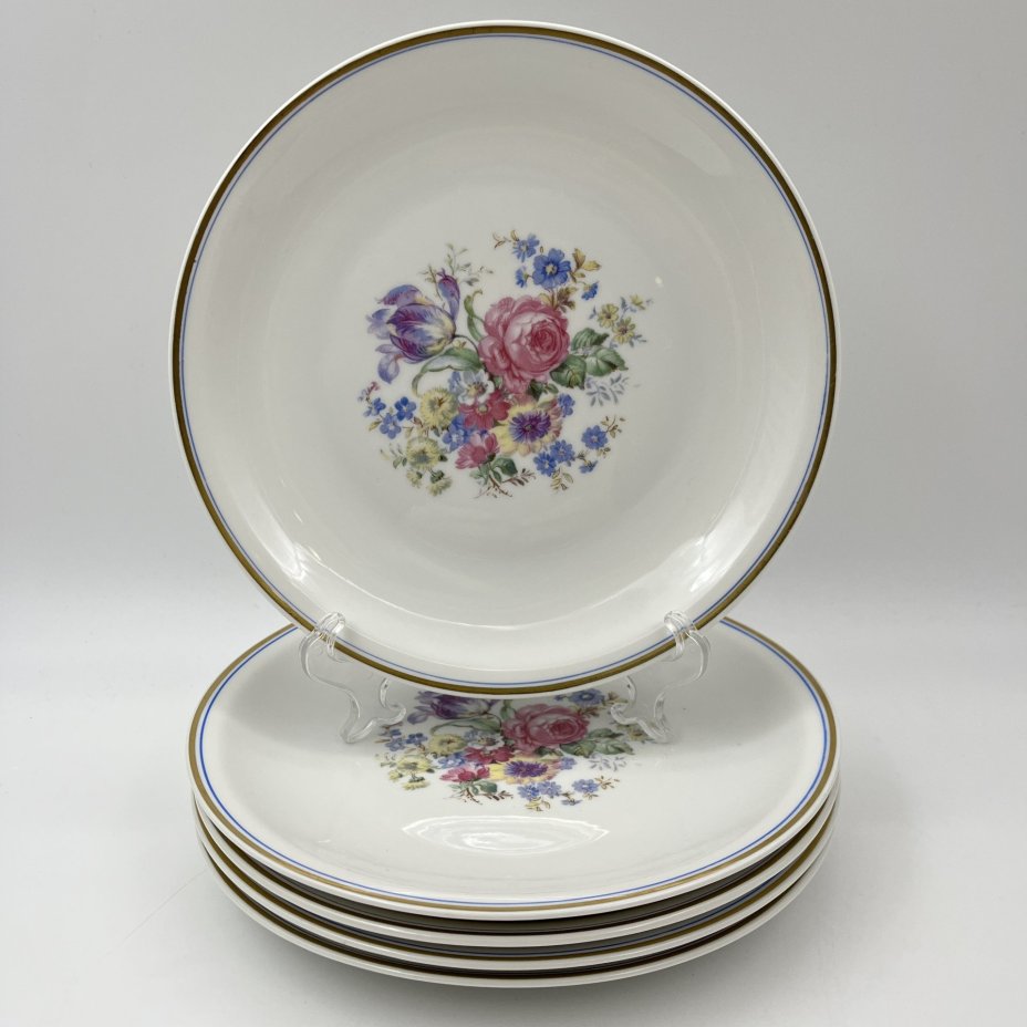 Набор из 5-ти десертных тарелок "Мейсенский букет"