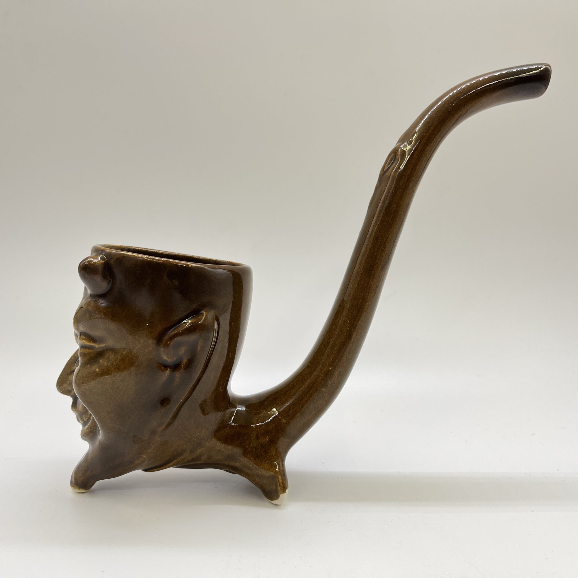 Кружка-поильник "Мефистофель", керамика, полива, СССР, 1970-1990 гг.