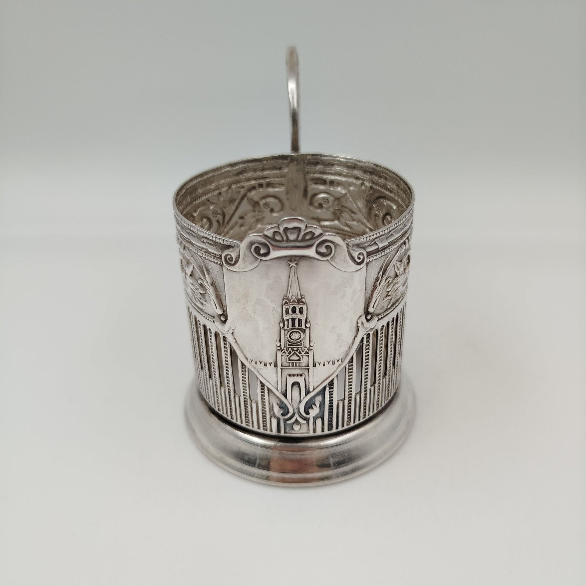 Подстаканник "Спасская башня", мНЦ (медь-никель-цинк), Кольчугинский завод цветных металлов, СССР, 1950-1980 гг.