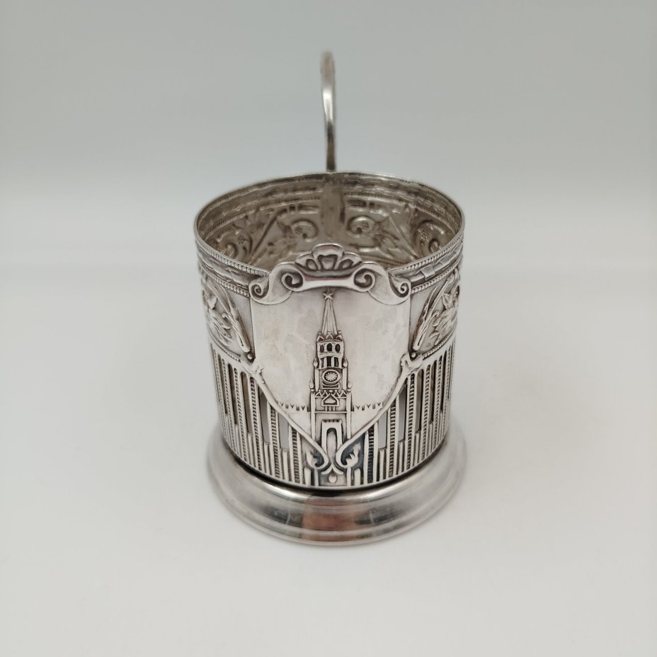 Подстаканник "Спасская башня", мНЦ (медь-никель-цинк), Кольчугинский завод цветных металлов, СССР, 1950-1980 гг.