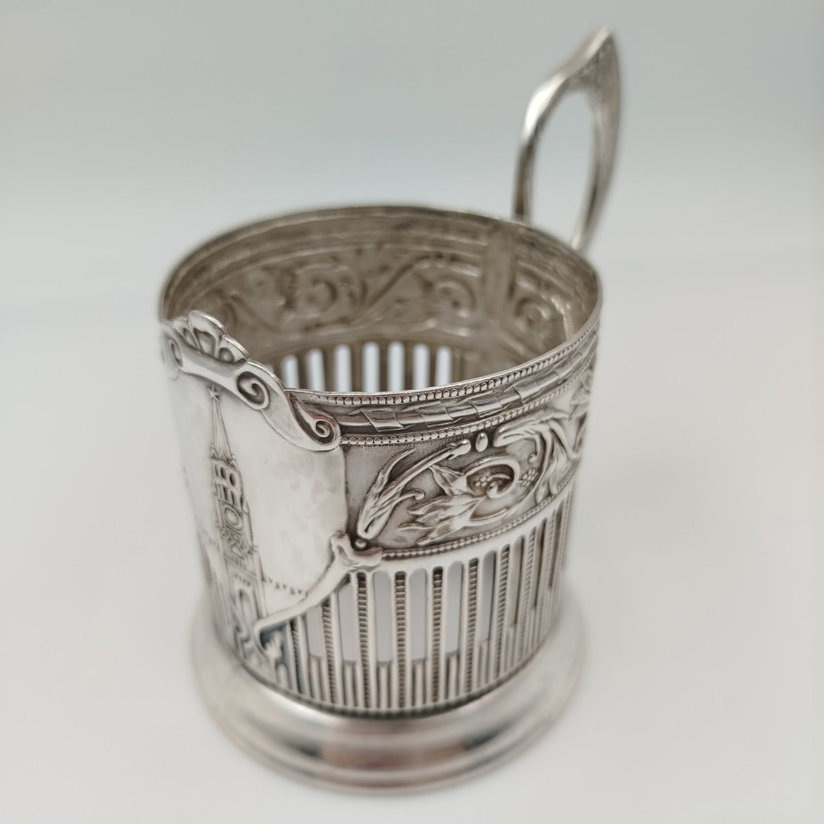 Подстаканник "Спасская башня", мНЦ (медь-никель-цинк), Кольчугинский завод цветных металлов, СССР, 1950-1980 гг.