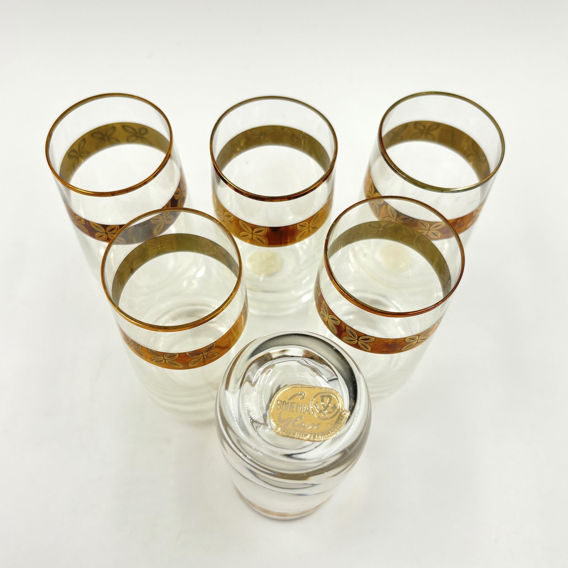 Набор из 6-ти стопок с цветочным орнаментом, Bohemia Crystal (Bohemia Glass)