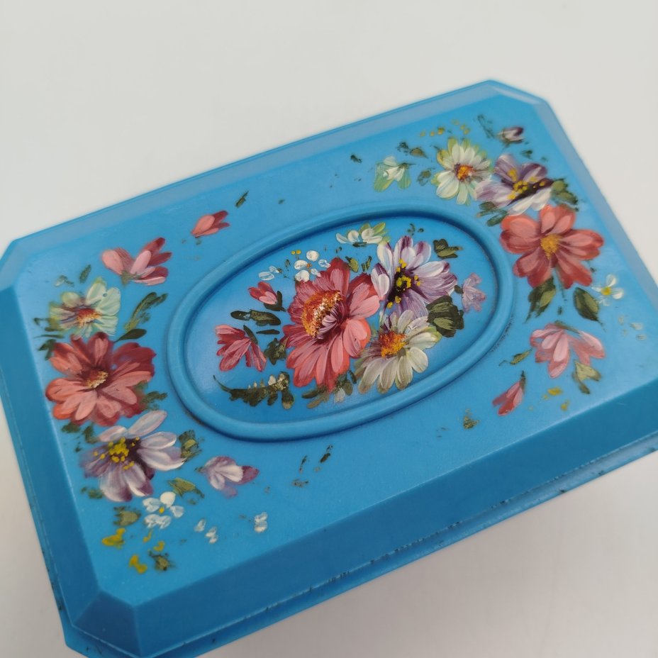 Шкатулка с цветочным декором, карболит, роспись, Завод «Карболит», Завод «Карболит»