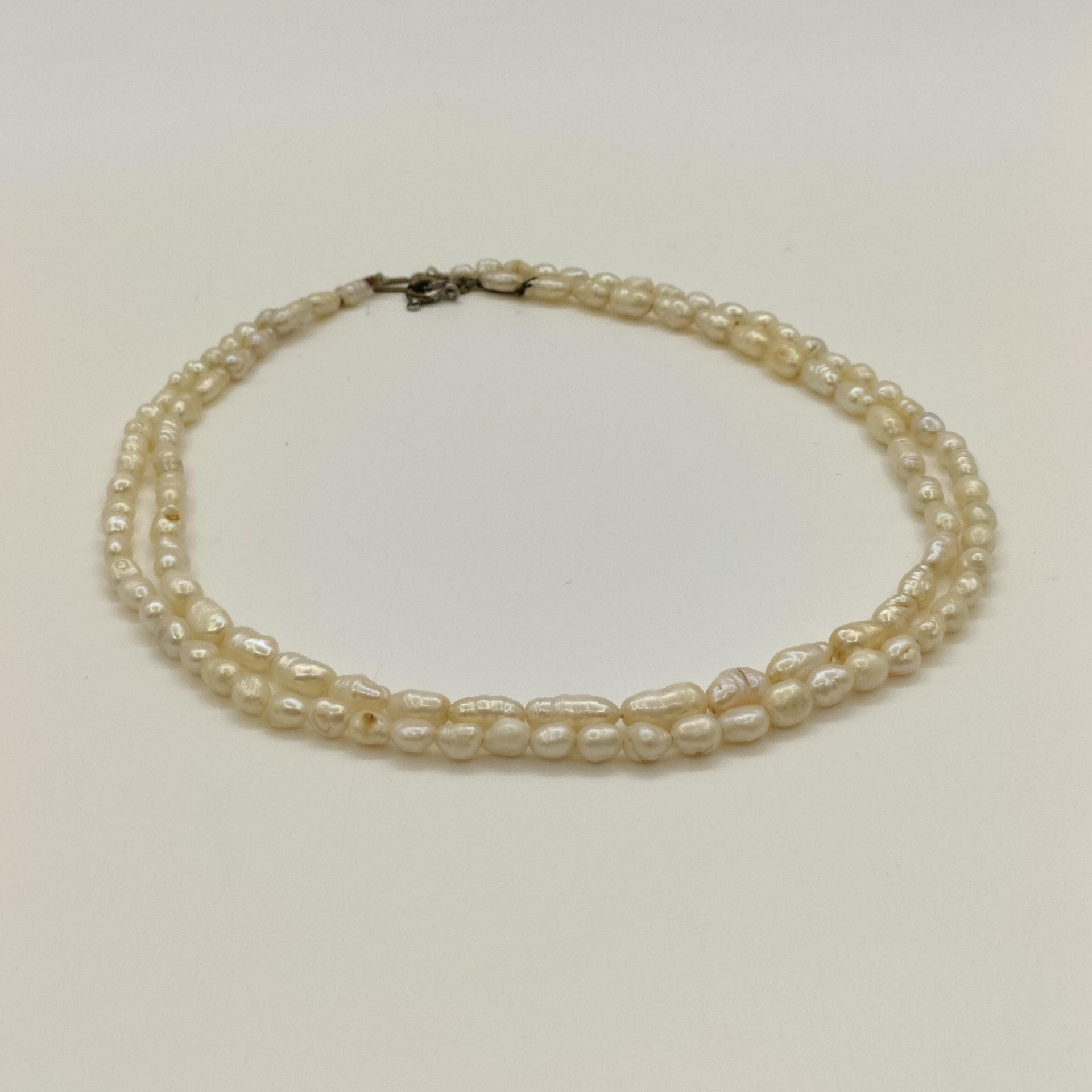 Пара винтажных бус из речного жемчуга различной формы, жемчуг, сплав металлов, СССР, 1970-1990 гг.