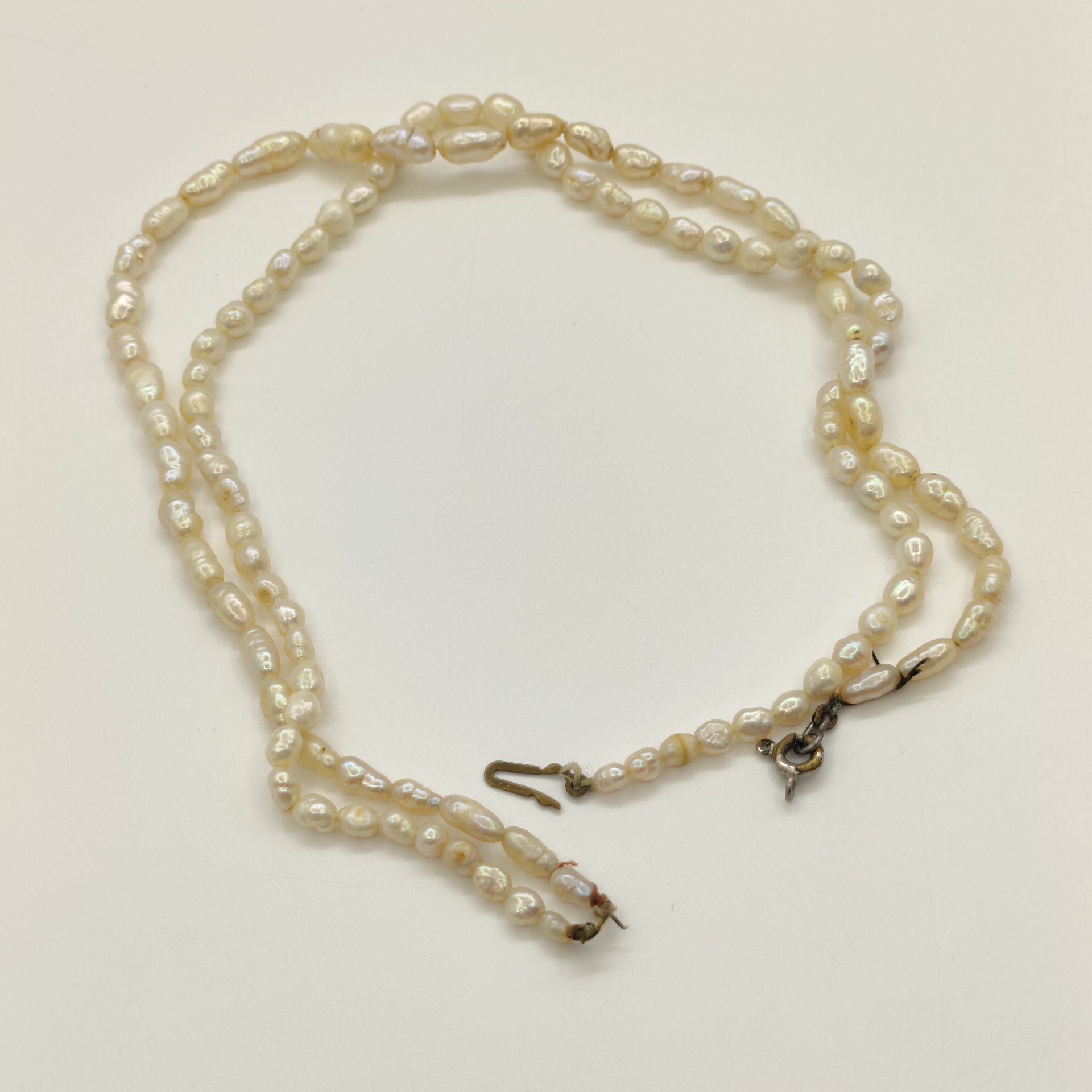 Пара винтажных бус из речного жемчуга различной формы, жемчуг, сплав металлов, СССР, 1970-1990 гг.