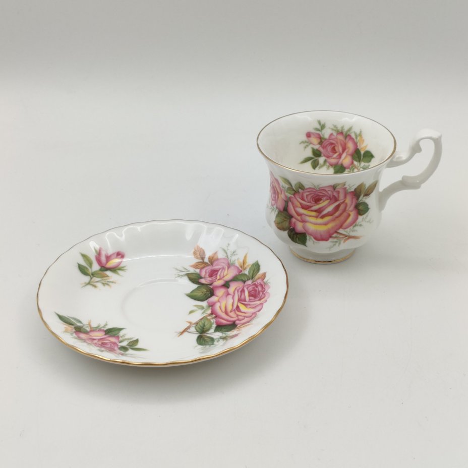 Кофейная пара с ярким цветочным декором  "Роза", Royal Albert