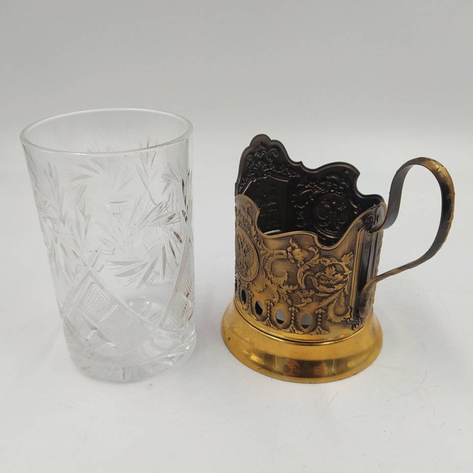 Подстаканник "Россия" в комплекте со стаканом