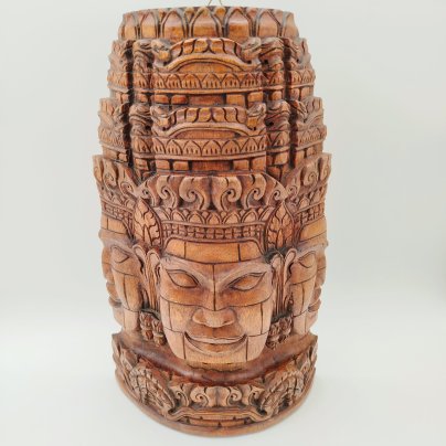 Панно с изображением трехликого Будды, дерево, резьба, металл, Азия, 1990-2015 гг.