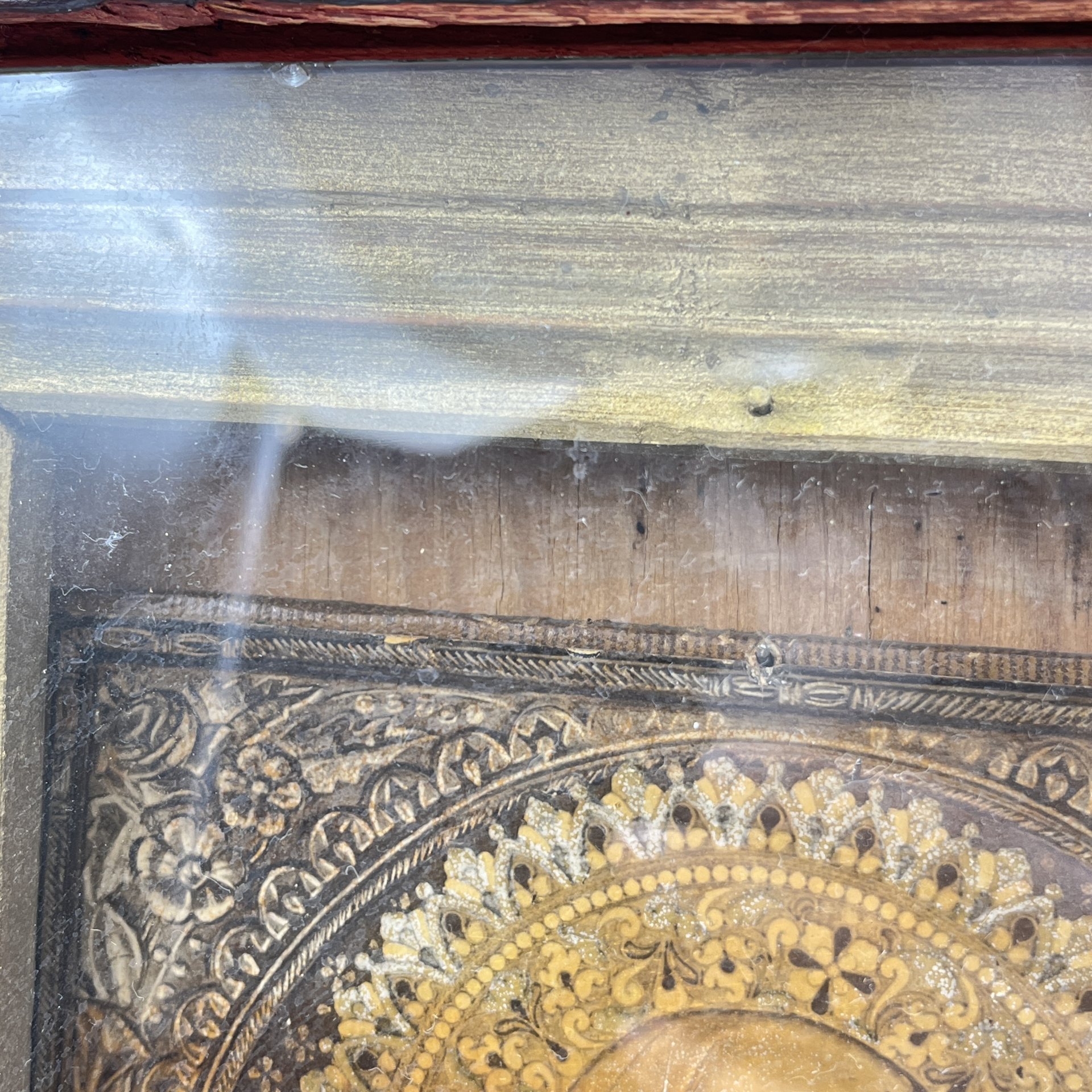 Икона в киоте "Образ Богородицы Казанской", дерево, хромолитография, стекло, Российская империя, 1900-1915 гг.