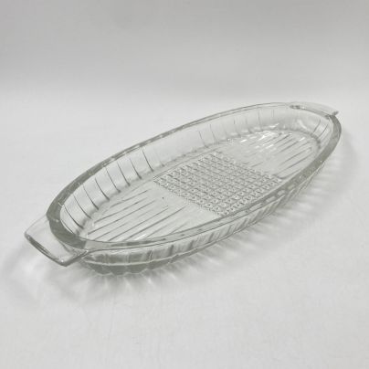 Блюдо (селёдочница), стекло, пресс, СССР, 1960-1980 гг.