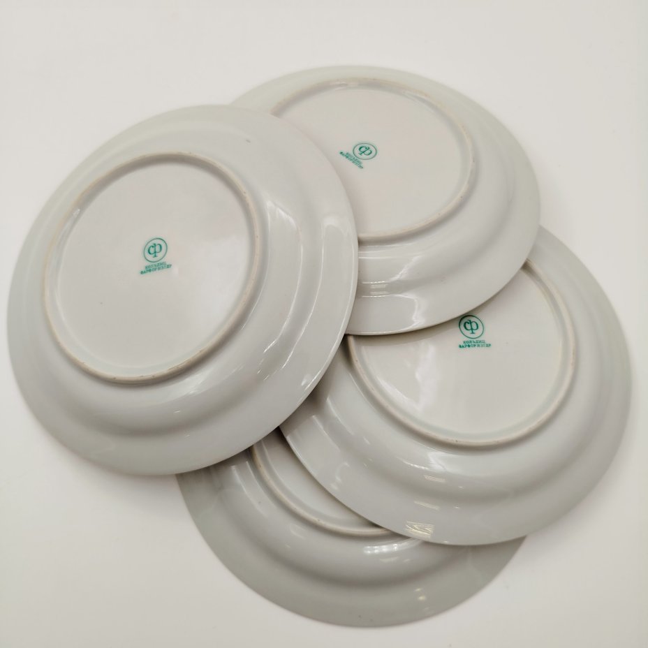 Набор из 6-ти десертных тарелок "Мадонна", фарфор, люстр, деколь, золочение, Colditz (Кольдиц), ГДР, 1960-1980 гг.