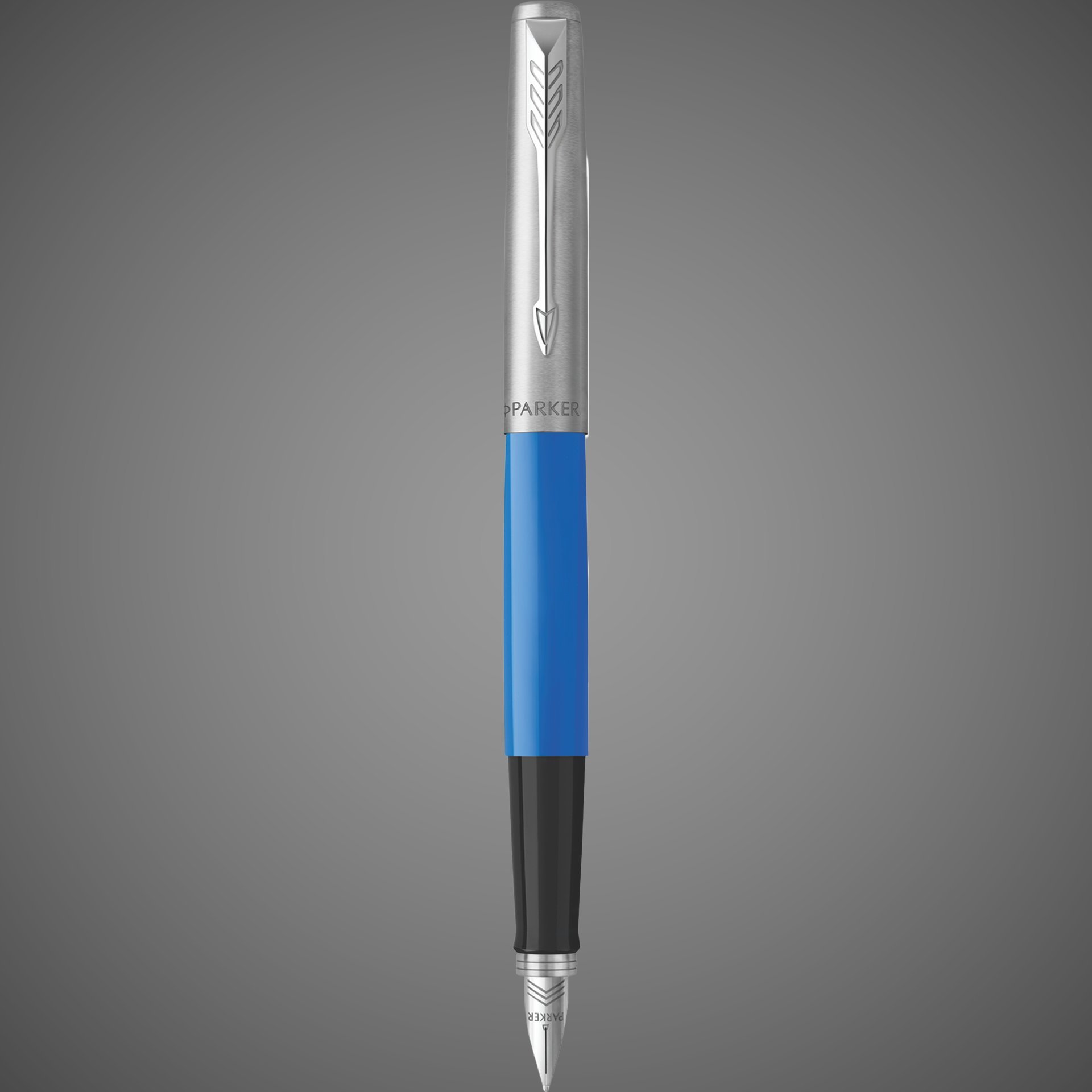 Перьевая ручка Parker Jotter, цвет ORIGINALS BLUE CT, цвет чернил синий/черный, толщина линии M, В БЛИСТЕРЕ, Металлы: нержавеющая сталь, пластик