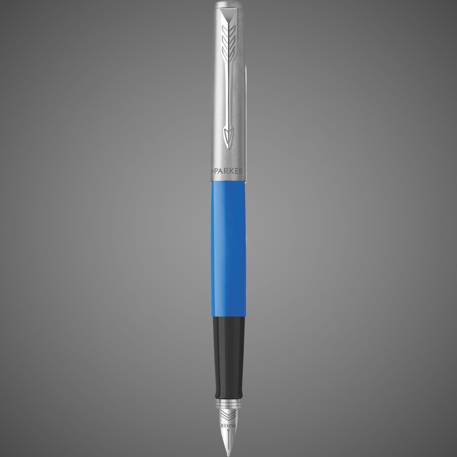Перьевая ручка Parker Jotter, цвет ORIGINALS BLUE CT, цвет чернил синий/черный, толщина линии M, В БЛИСТЕРЕ, Металлы: нержавеющая сталь, пластик