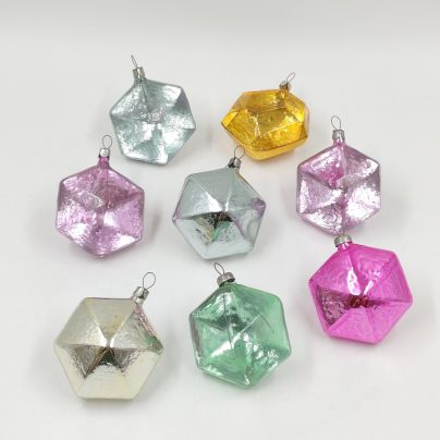 Набор из 8-ми елочных игрушек, стекло, металл, краска, СССР, 1970-1990 гг.