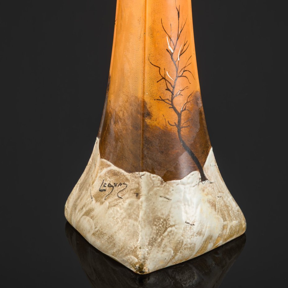 Ваза, украшенная изображением зимнего пейзажа, Legras et C. (?)