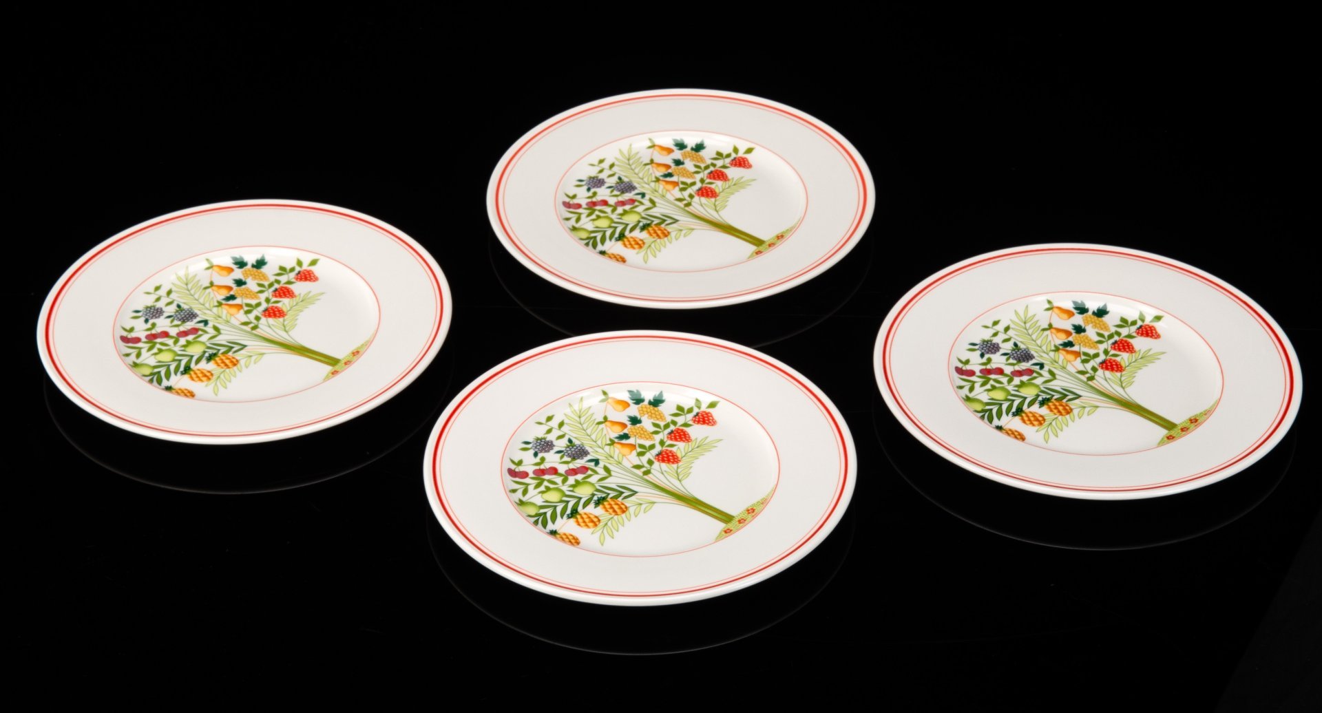 Набор обеденных плоских тарелок на 4 персоны, коллекция Bon Appetit, фарфор, vitro, Villeroy & Boch, Германия, 1983-1989 гг.