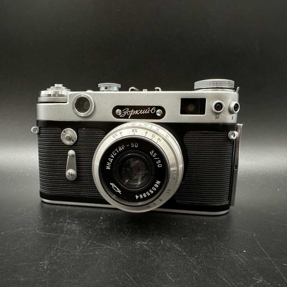 Фотоаппарат плёночный "Зоркий-6" с объективом "Индустар-50", в коробке, Красногорский механический завод (КМЗ)