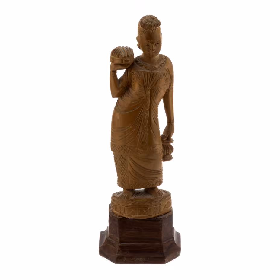 Статуэтка "Индианка", дерево, резьба, Индия, 1970-1990 гг.