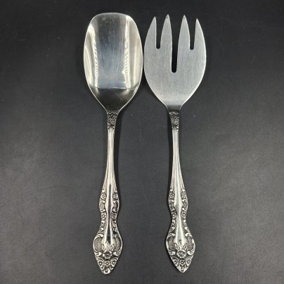 Набор сервировочный из ложки и вилки с цветочным декором