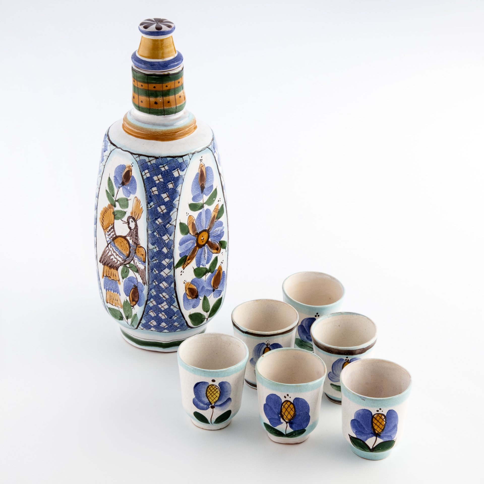 Набор из штофа и шести стопок "Жар-птица"