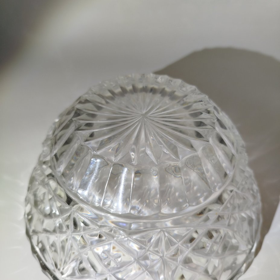 Салатник с резным декором, хрусталь, гранение, СССР, 1970-1990 гг.