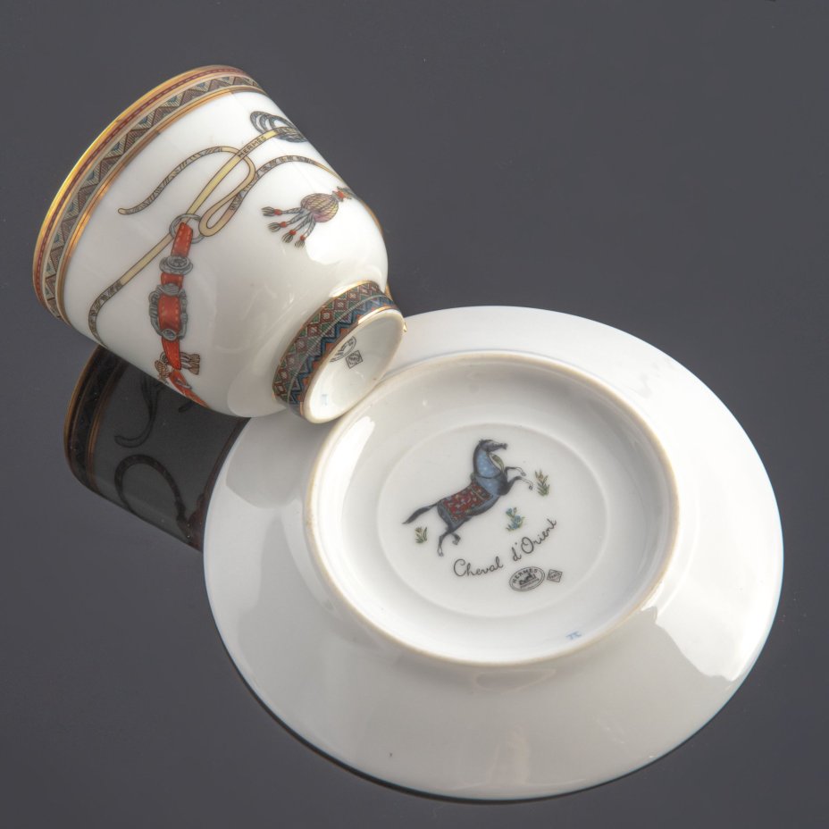 Пара кофейная "Cheval d'Orient" в оригинальной коробке, Hermès