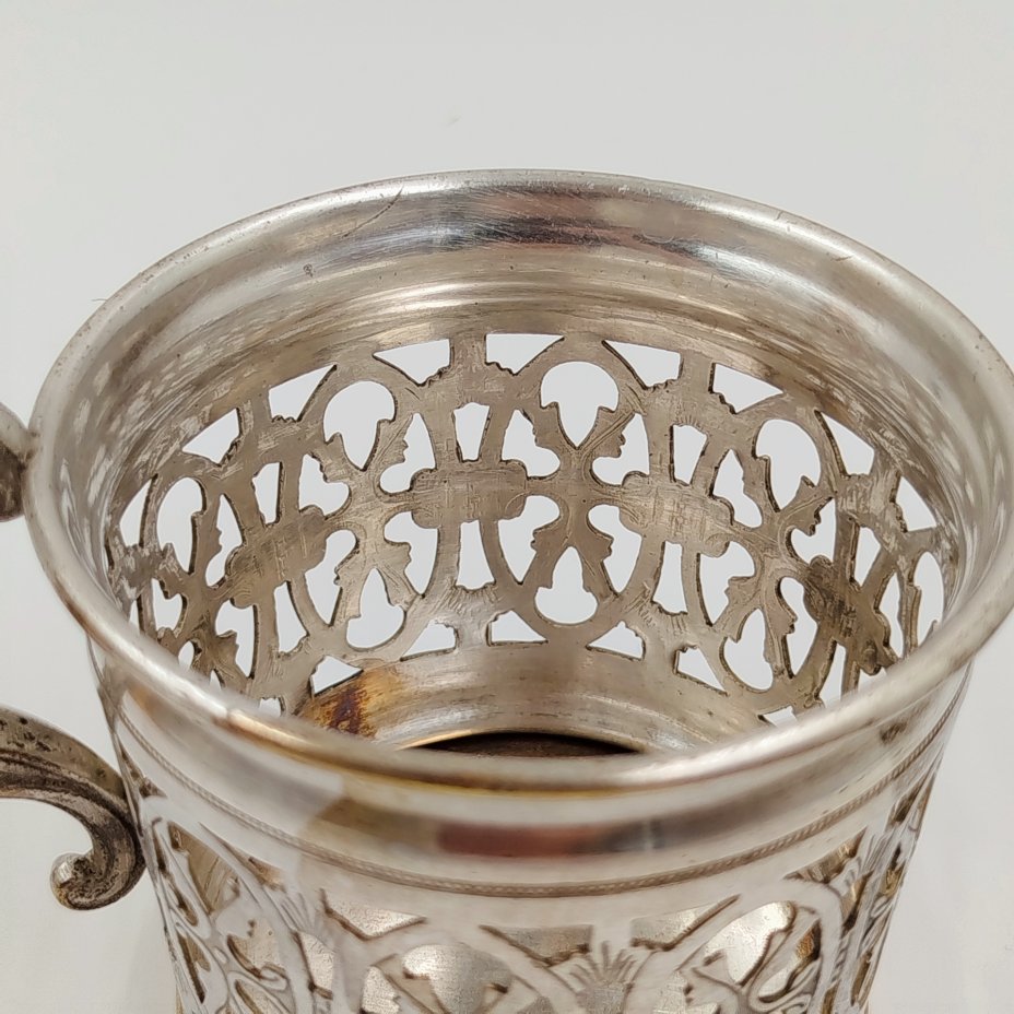 Подстаканник с ажурным туловом и фигурной ручкой, Norblin & Co (Норблин)