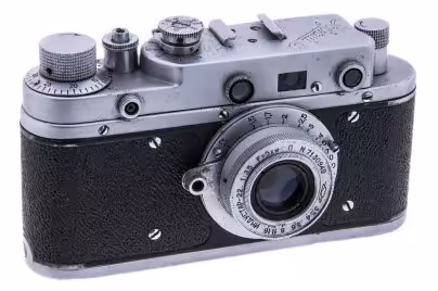 Фотоаппарат "Зоркий С" с объективом "Индустар-22" в оригинальном кофре, металл, стекло, пластик, Красногорский механический завод, СССР, 1955-1958 гг.