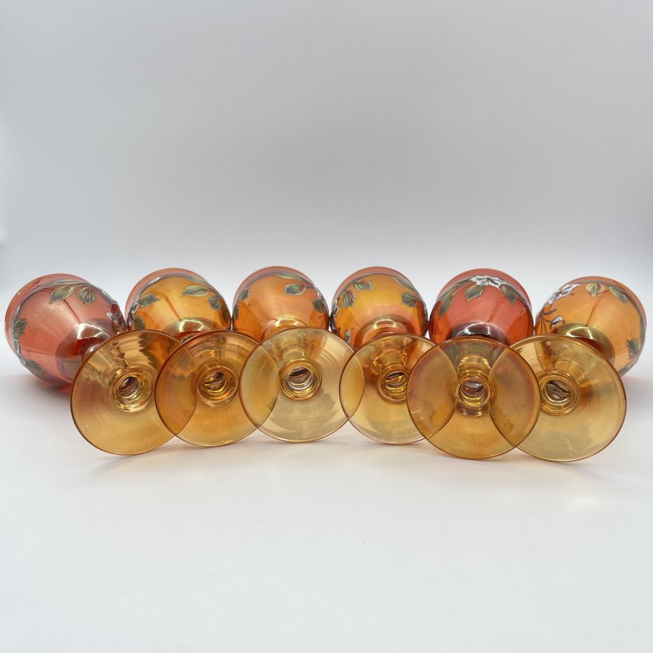 Набор из 6-ти бокалов, украшенных цветочным декором