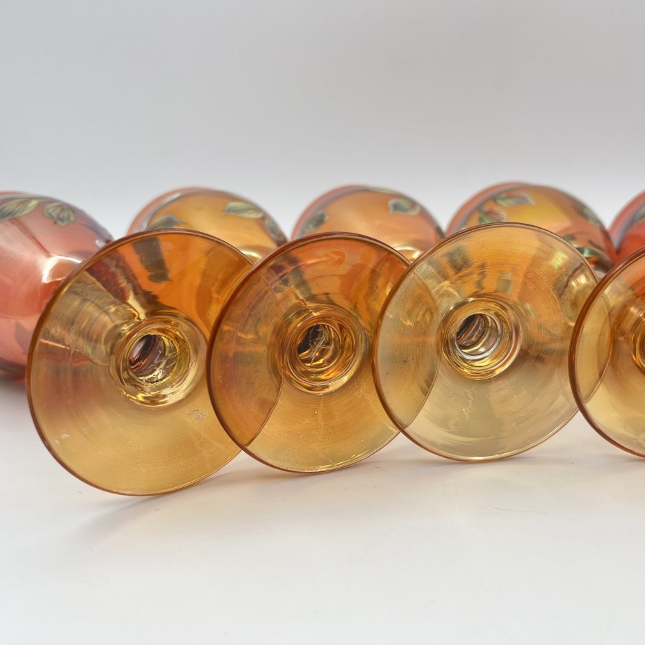 Набор из 6-ти бокалов, украшенных цветочным декором