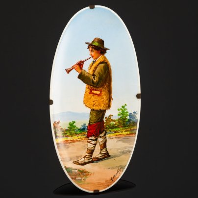 Панно настенное "Пастушок", художник Giuseppe Bertini (1825-1898 гг.), Società Ceramica Richard