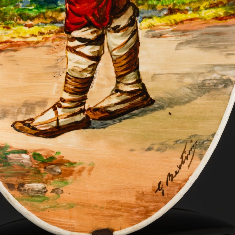 Панно настенное "Пастушок", художник Giuseppe Bertini (1825-1898 гг.), Società Ceramica Richard