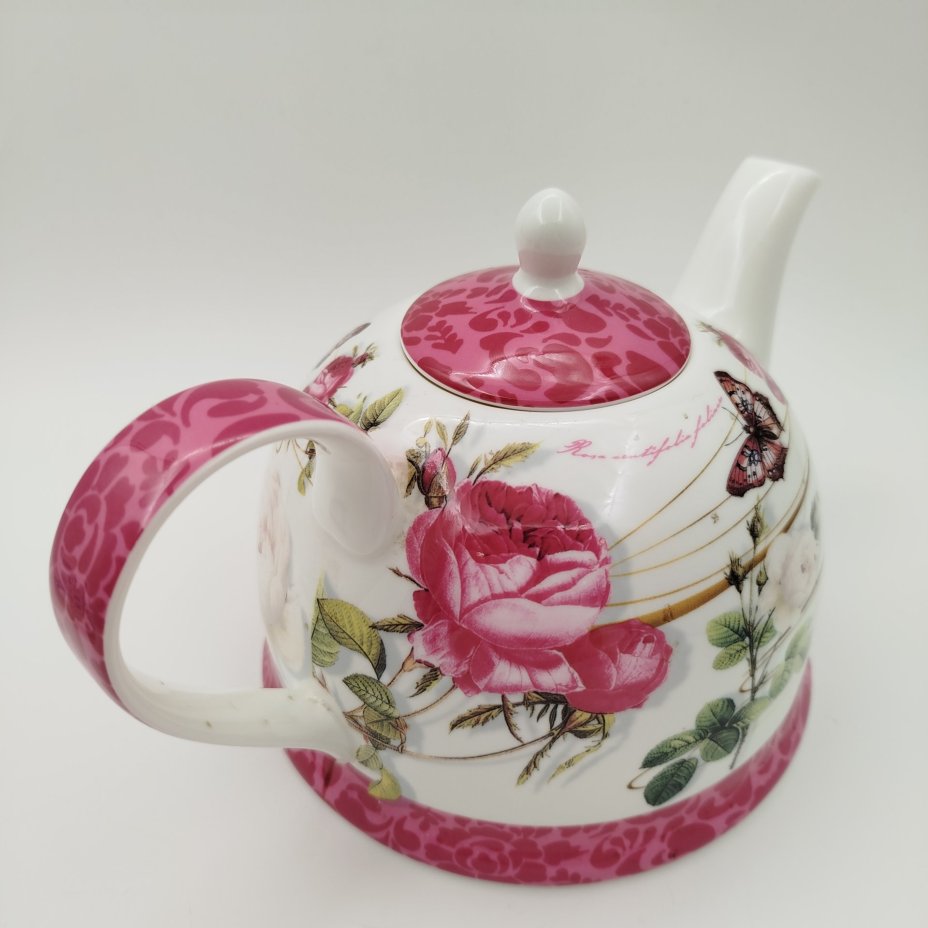Чайник заварочный, украшенный изображением роз и бабочек, Jameson & Tailor