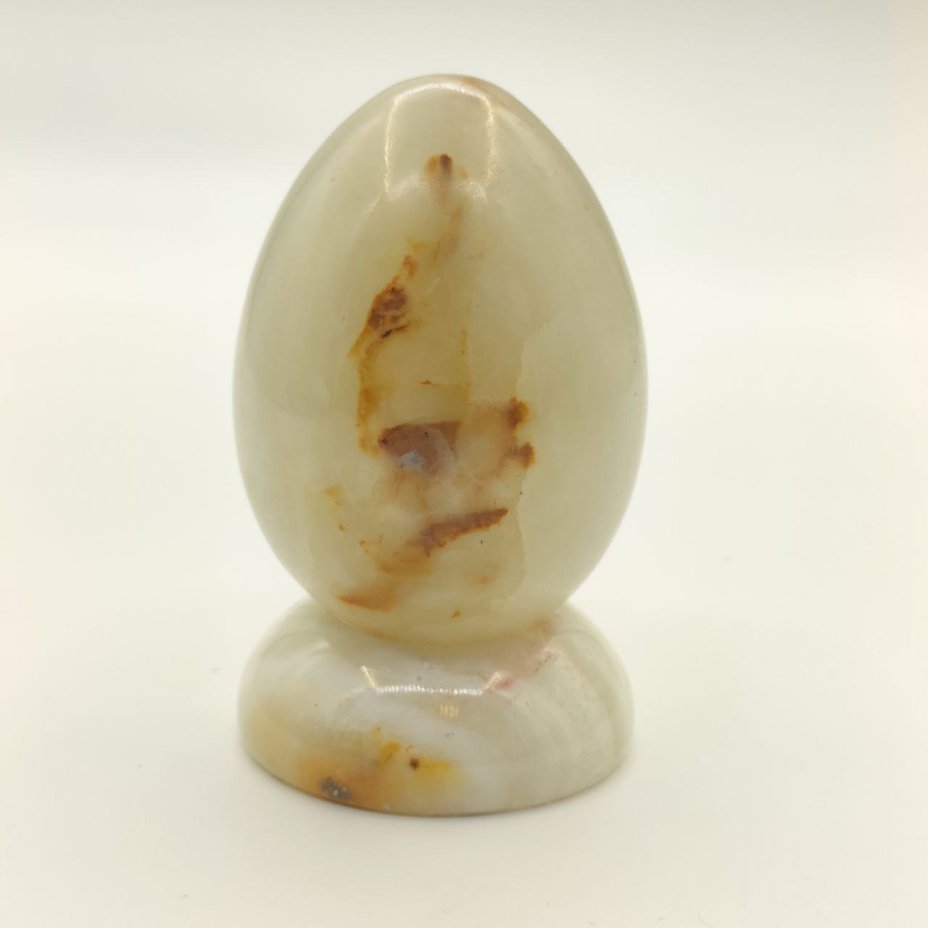 Статуэтка в форме яйца на подставке, оникс, шлифовка