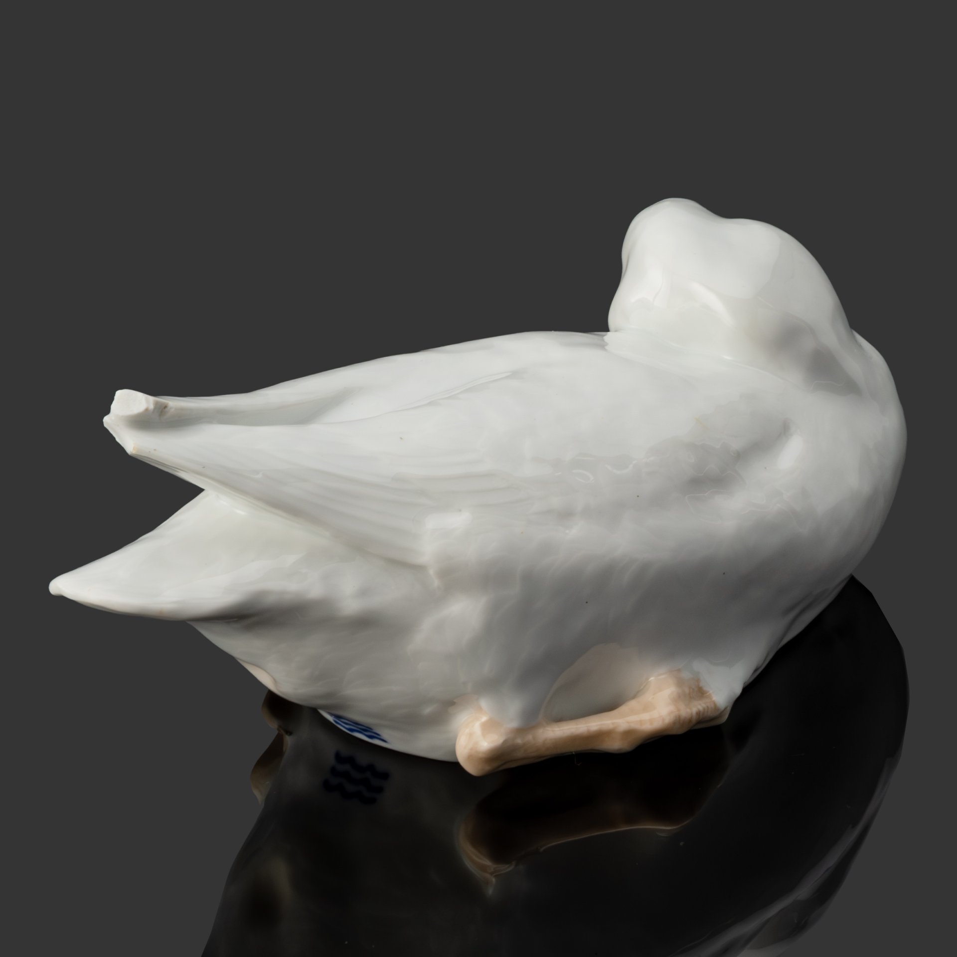 Статуэтка "Утка", модель № 505, скульптор Арнольд Крог, фарфор, роспись, Royal Copenhagen, Дания, 1895-1920 гг.