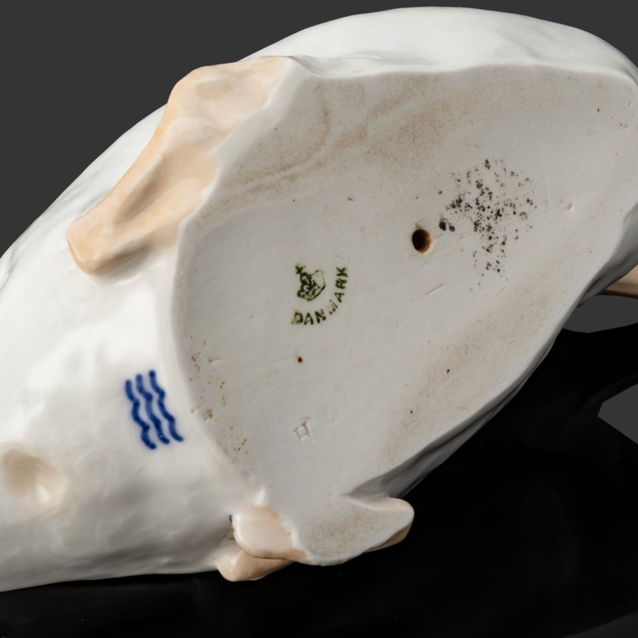 Статуэтка "Утка", модель № 505, скульптор Арнольд Крог, фарфор, роспись, Royal Copenhagen, Дания, 1895-1920 гг.