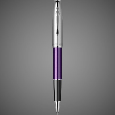 Ручка-роллер Parker Sonnet Essentials Violet SB Steel CT, цвет чернил black, перо: F, в подарочной упаковке., Металлы: нержавеющая сталь, палладий, пластик