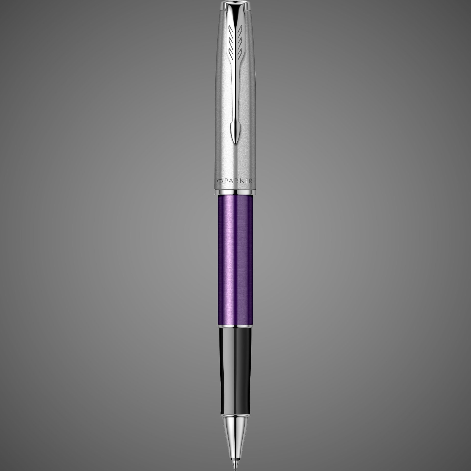 Ручка-роллер Parker Sonnet Essentials Violet SB Steel CT, цвет чернил black, перо: F, в подарочной упаковке., Металлы: нержавеющая сталь, палладий, пластик