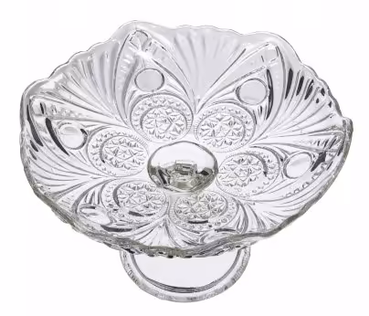 Ваза (фруктовница) с рельефным декором, стекло, СССР, 1970-1990 гг.