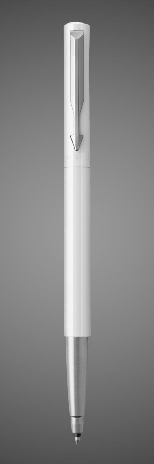 Ручка-роллер Parker Vector Standard T01 CT, цвет: White, стержень M, цвет чернил blue, в подарочной упаковке, Металлы: латунь, нержавеющая сталь, пластик