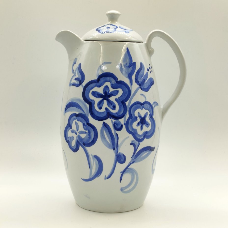 Кувшин с цветочным декором, фарфор, роспись, СССР, 1970-1990 гг.