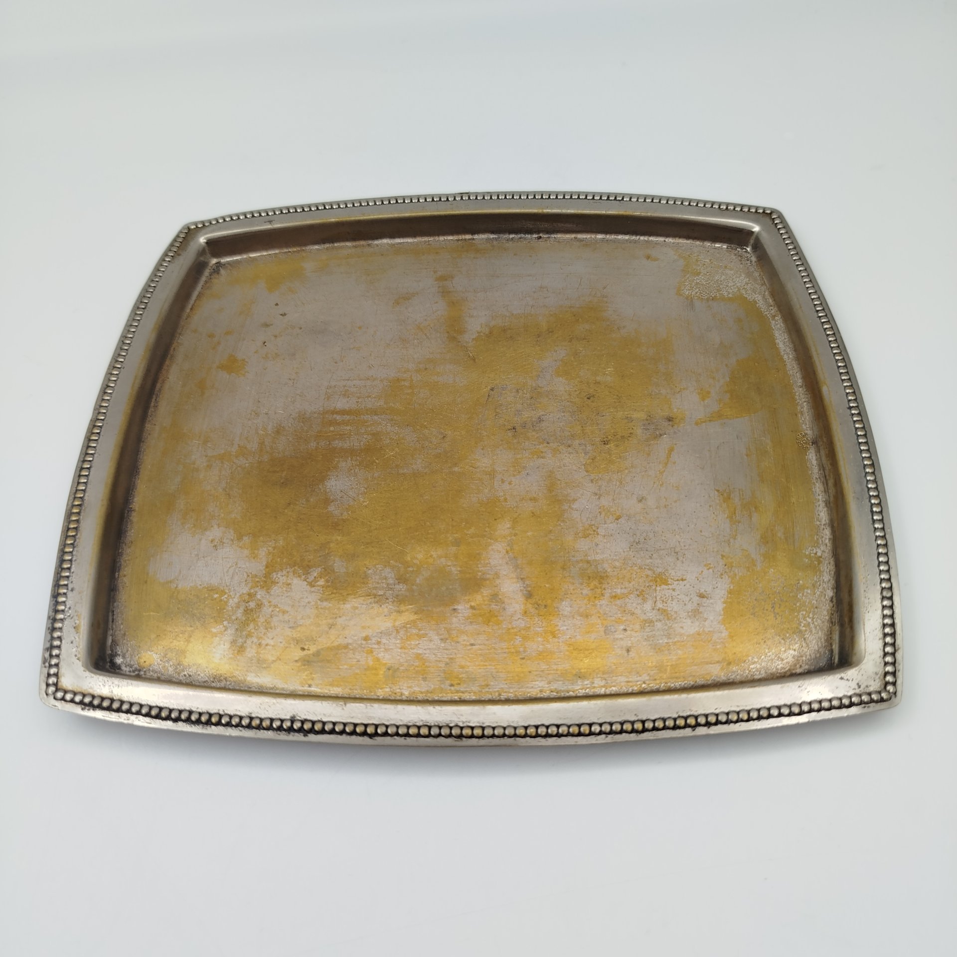 Поднос небольшого размера, Argentor-Werke Rust & Hetzel, латунь, серебрение, Австрия, 1900-1930 гг.