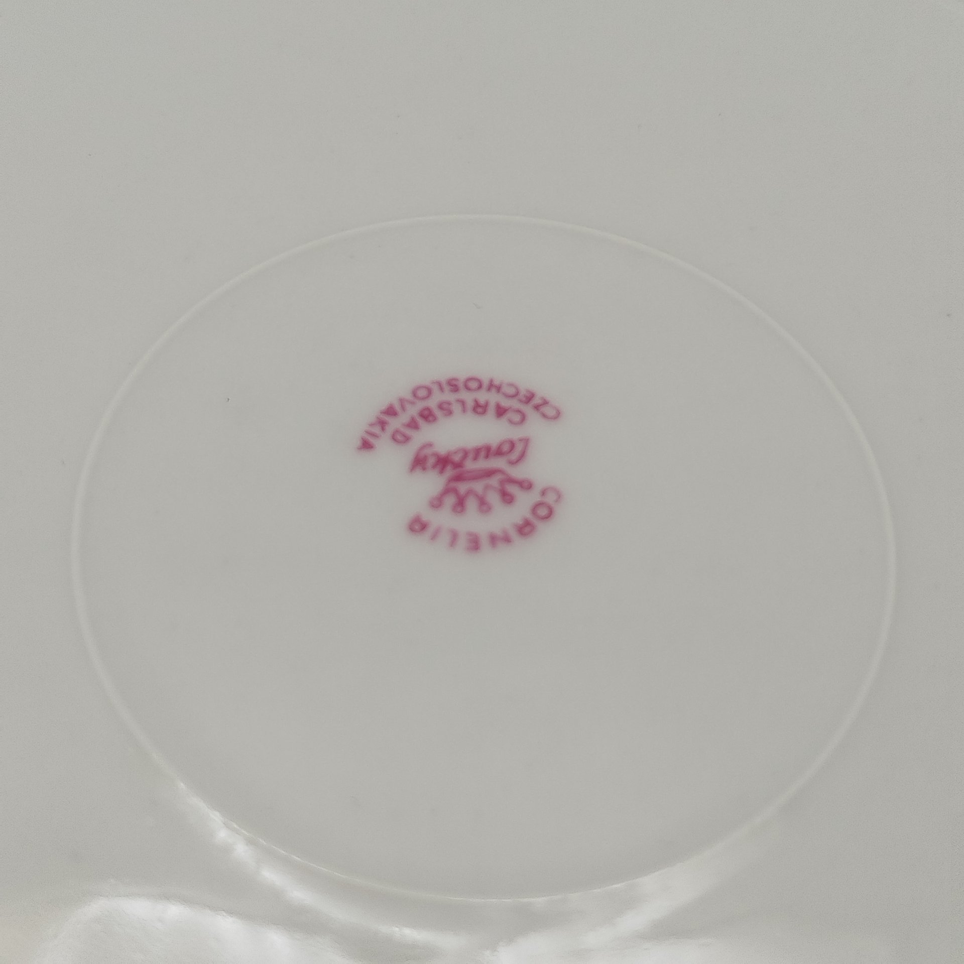 Блюдо с геометрическим декором, Cornelia Loucky Carlsbad, фарфор, деколь, золочение, Чехословакия, 1960-1980 гг.