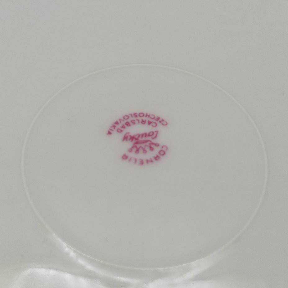 Блюдо с геометрическим декором, Cornelia Loucky Carlsbad, фарфор, деколь, золочение, Чехословакия, 1960-1980 гг.