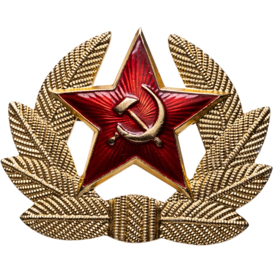 Кокарда рядового и сержантского состава Советской Армии, лак, алюминий, Опытно-экспериментальный завод «Победа», СССР, 1981-1989 гг.
