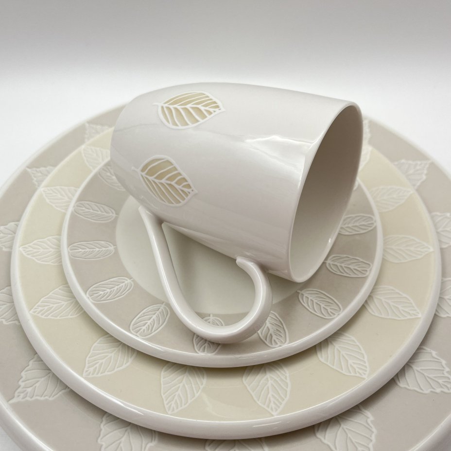 Набор на 1 персону (чашка, блюдце, десертная и столовая тарелки) серия "Metropolitan Collection" с декором "City Park", фарфор, Villeroy & Boch, Германия, 2010-2020 гг.