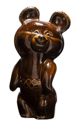 Статуэтка "Олимпийский Мишка", фаянс, Конаковский фаянсовый завод, СССР, 1980-1990 гг.