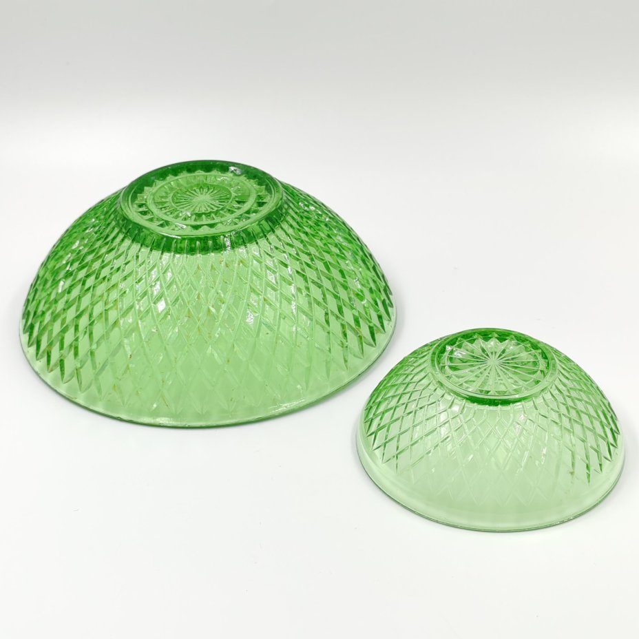 Комплект из 2-х пиал с рельефным декором, хрусталь, СССР, 1970-1990 гг.